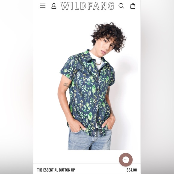 NWOT Wildfang Essential Button Up - Size Medium - Picture 1 of 7